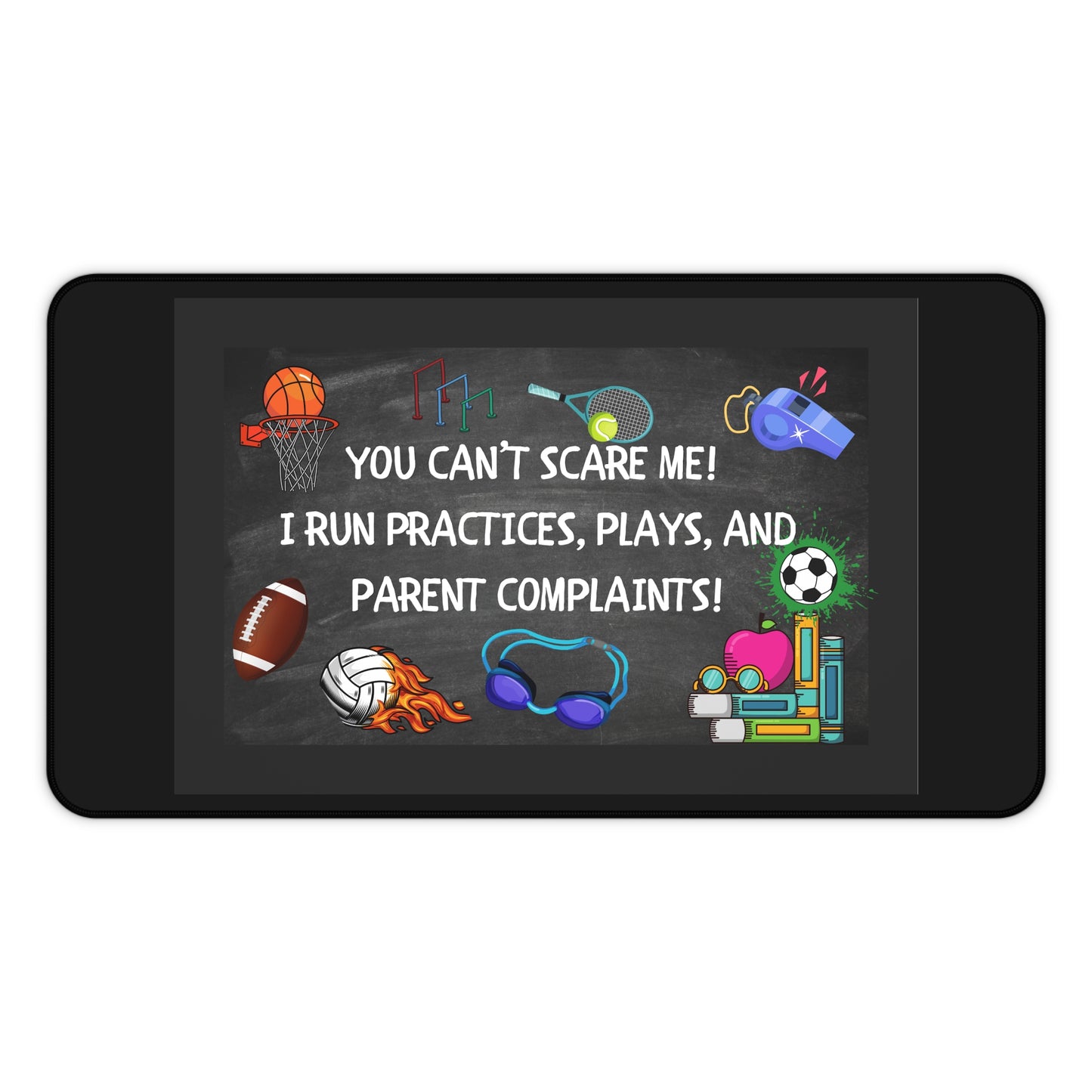 Sports Coach Desk Mat, Personalized Desk Decor, Fun Office Gift, Teacher Classroom Mat, Motivational Workspace Accessory