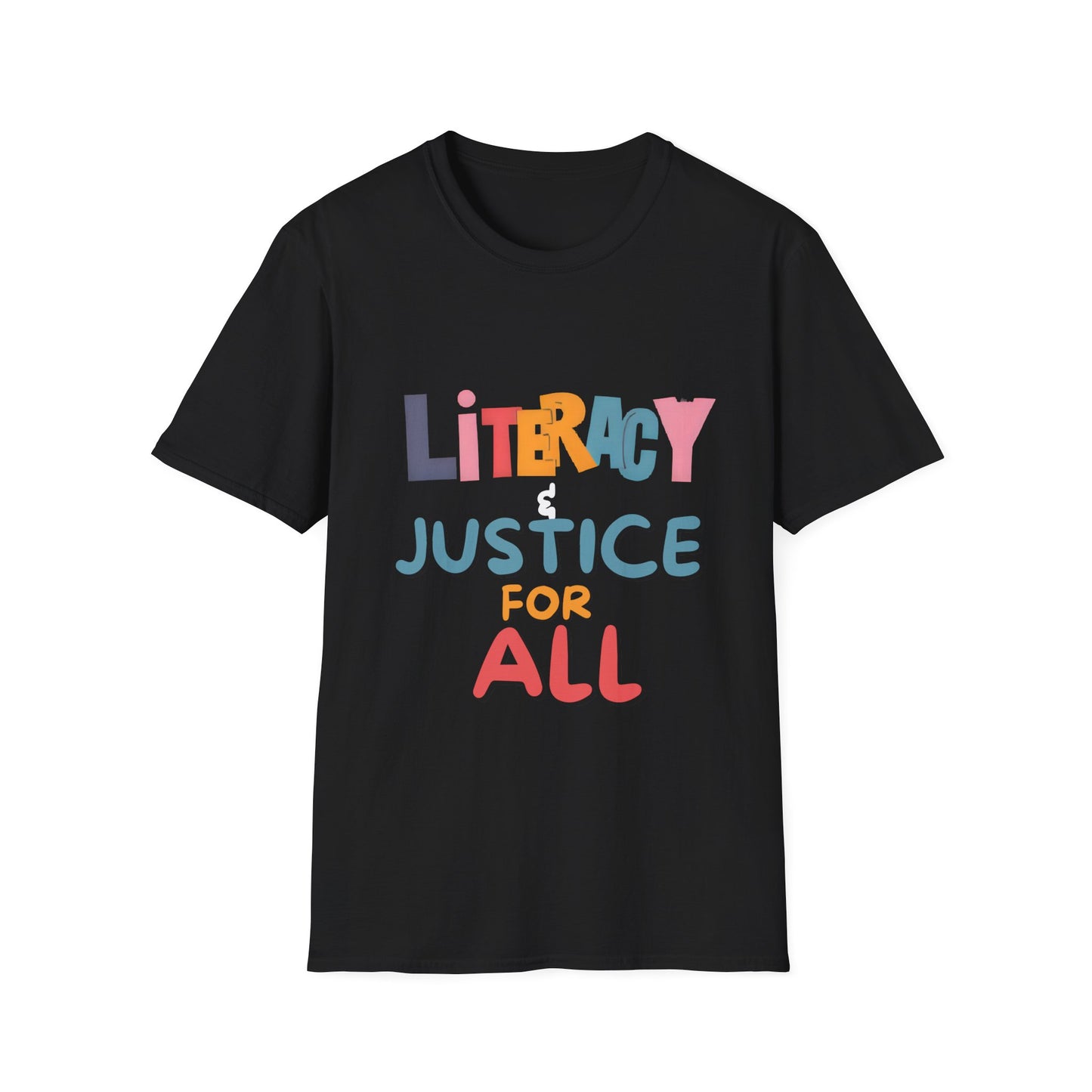 Literacy & Justice for All T-Shirt, Unisex Tee, Social Justice Shirt, Inclusive Apparel, Educational Awareness Wear, Gift for Activists
