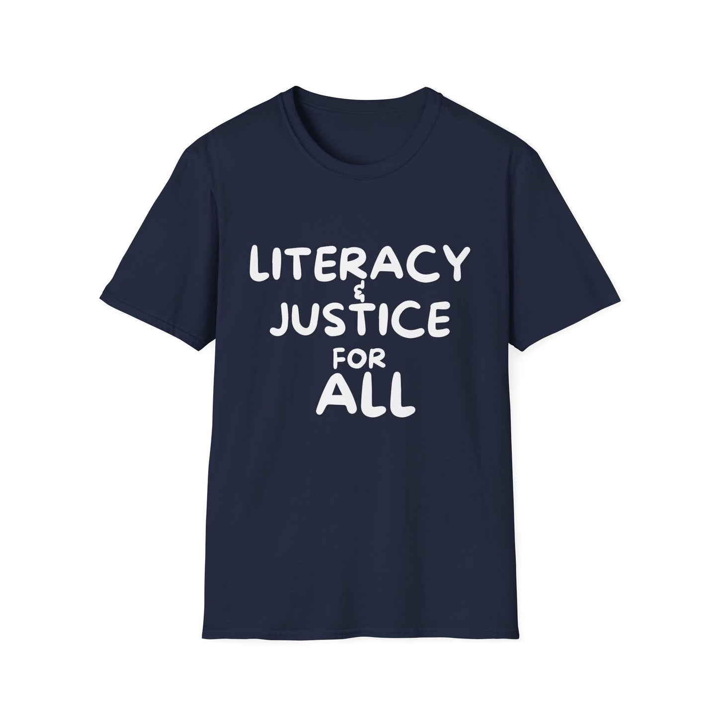 Literacy Justice Softstyle T-Shirt, Educational Advocacy Shirt, Unisex Tee, Social Justice Apparel, Gift for Activists