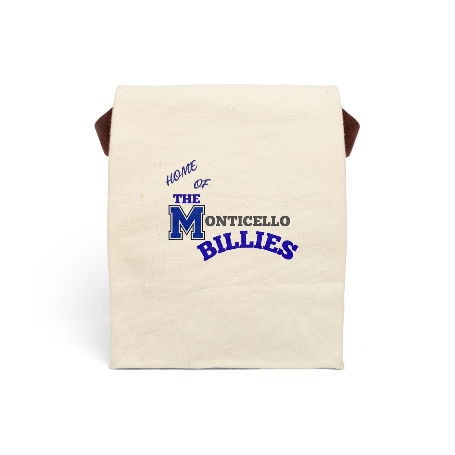 Monticello Billies Canvas Lunch Bag with Strap | Eco-Friendly Tote for School, Work, Picnics, Gifts, Home