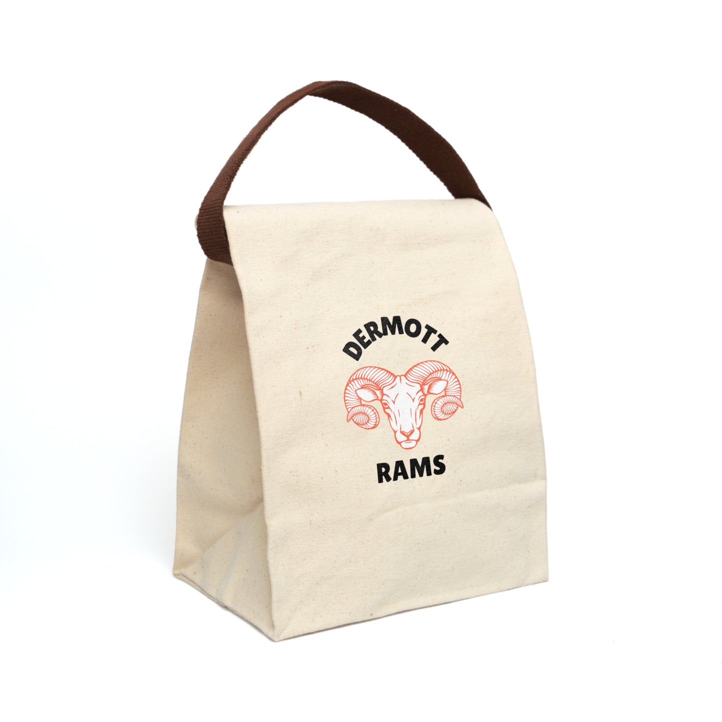 Dermott Rams Stylish Canvas Lunch Bag for Students | Eco-Friendly Lunch Tote, School, Picnic, Everyday Use, Personalized Gift