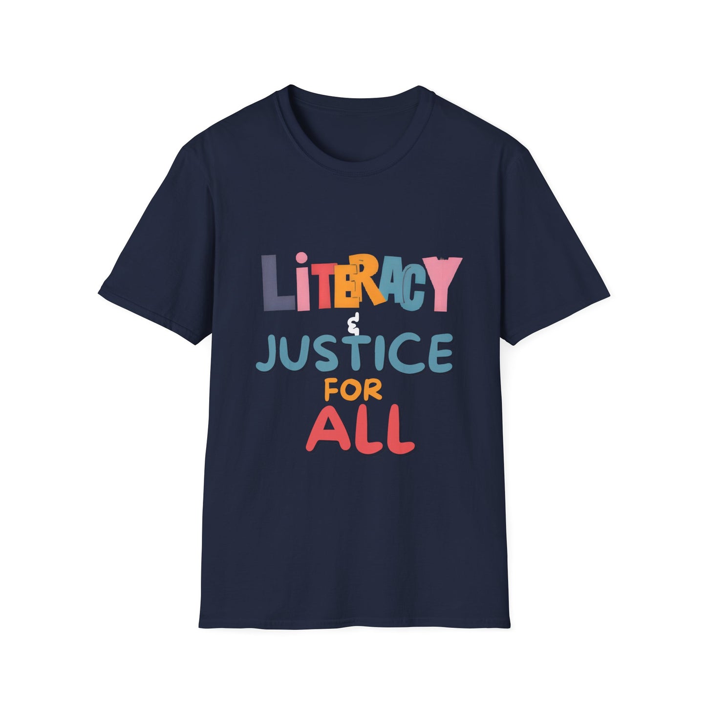 Literacy & Justice for All T-Shirt, Unisex Tee, Social Justice Shirt, Inclusive Apparel, Educational Awareness Wear, Gift for Activists