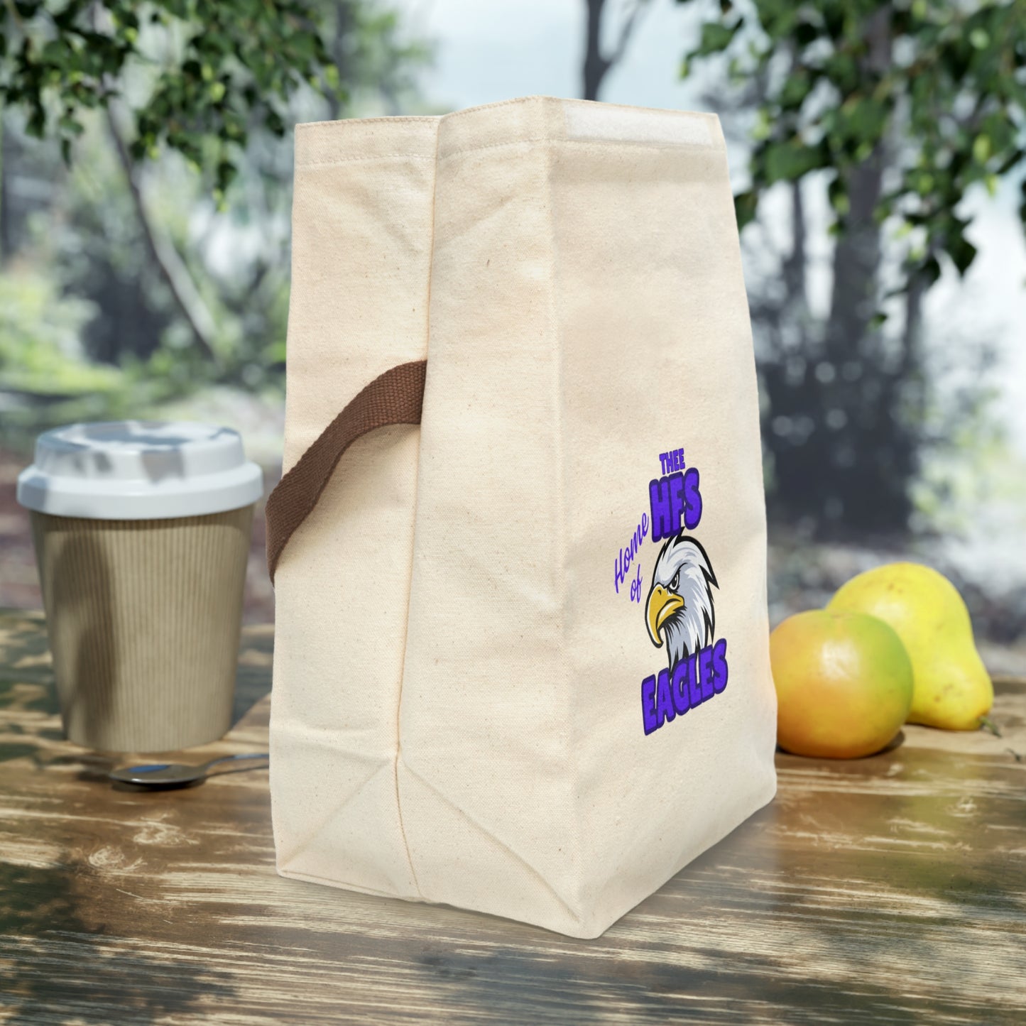 Eagle Design Canvas Lunch Bag, Customizable Tote, School Lunch Bag, Eco-Friendly Lunch Box, Kids Lunch Bag, Reusable Shopping Bag