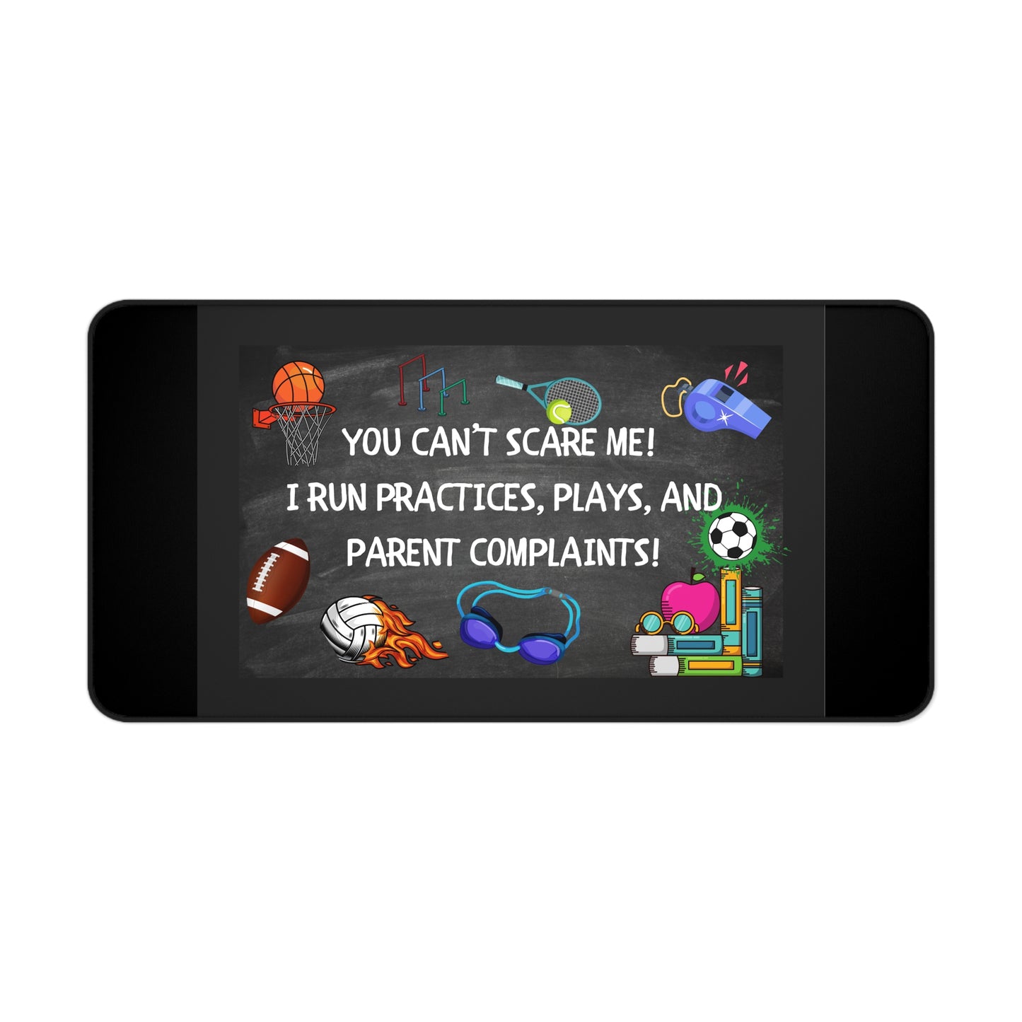 Sports Coach Desk Mat, Personalized Desk Decor, Fun Office Gift, Teacher Classroom Mat, Motivational Workspace Accessory