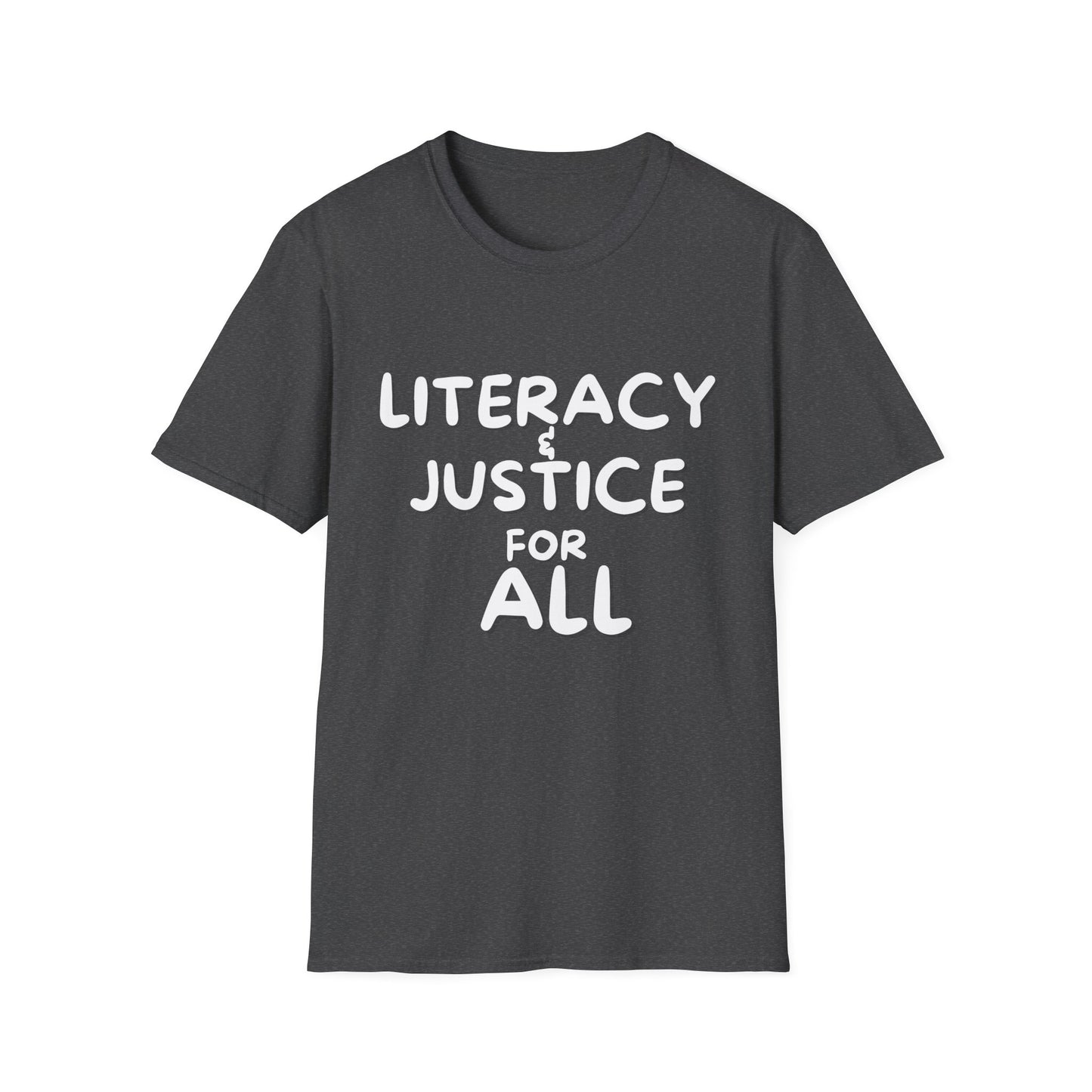 Literacy Justice Softstyle T-Shirt, Educational Advocacy Shirt, Unisex Tee, Social Justice Apparel, Gift for Activists