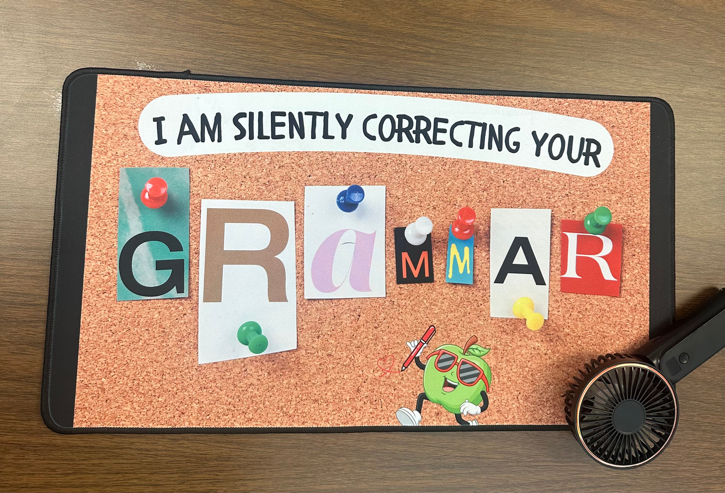 Grammar Correction Desk Mat, Funny Desk Accessory, Office Gift, Teacher Gift, Home Office Decor, Student Supplies, Quirky Desk Mat