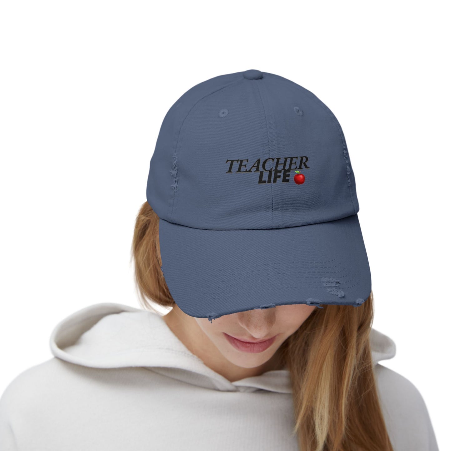 Distressed Cap for Teachers - Casual Everyday Hat, Gift for Educators, Teacher Life, Stylish Headwear for School Events