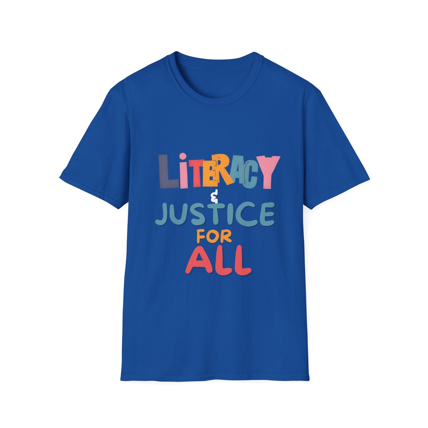 Literacy & Justice for All T-Shirt, Unisex Tee, Social Justice Shirt, Inclusive Apparel, Educational Awareness Wear, Gift for Activists