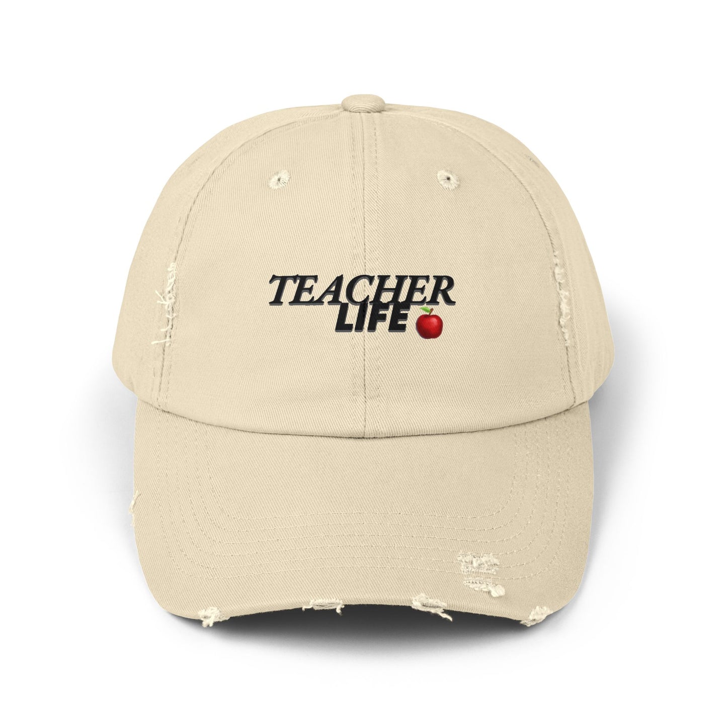 Distressed Cap for Teachers - Casual Everyday Hat, Gift for Educators, Teacher Life, Stylish Headwear for School Events