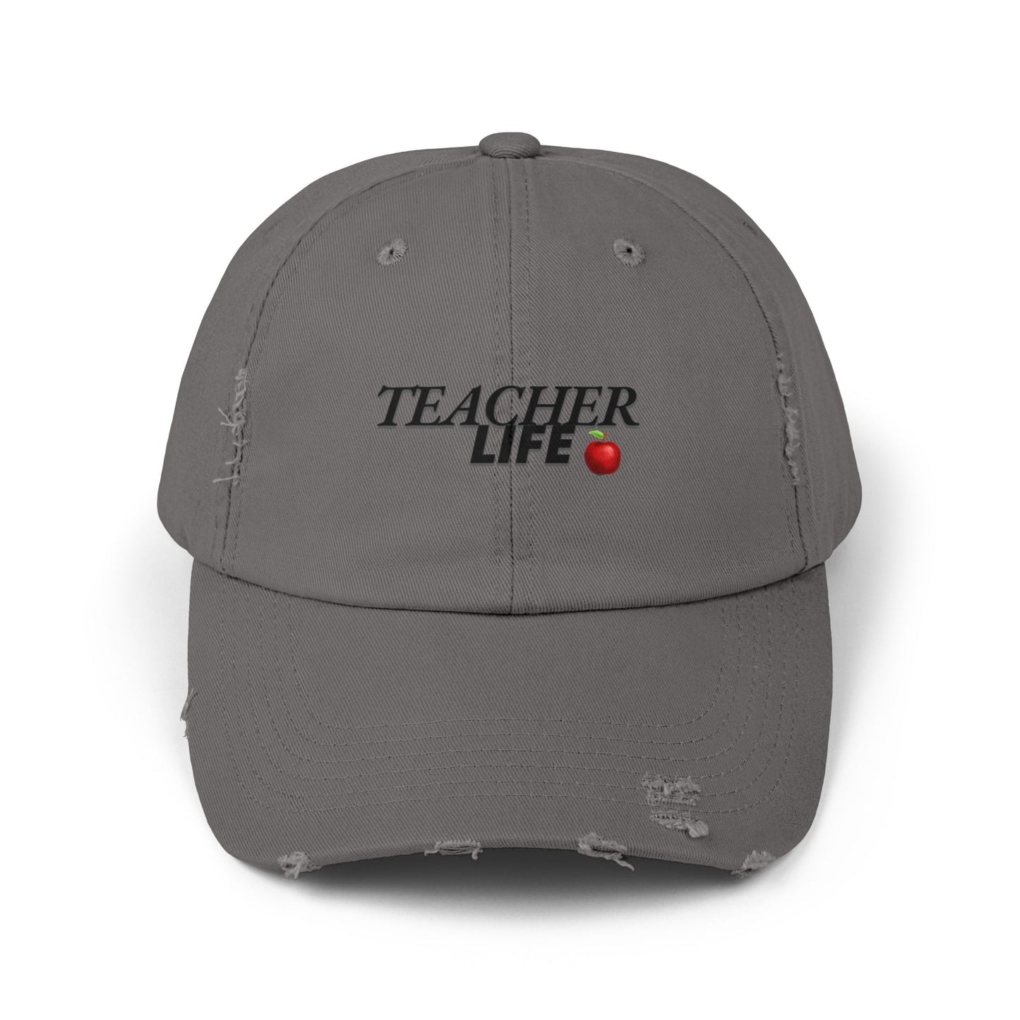 Distressed Cap for Teachers - Casual Everyday Hat, Gift for Educators, Teacher Life, Stylish Headwear for School Events