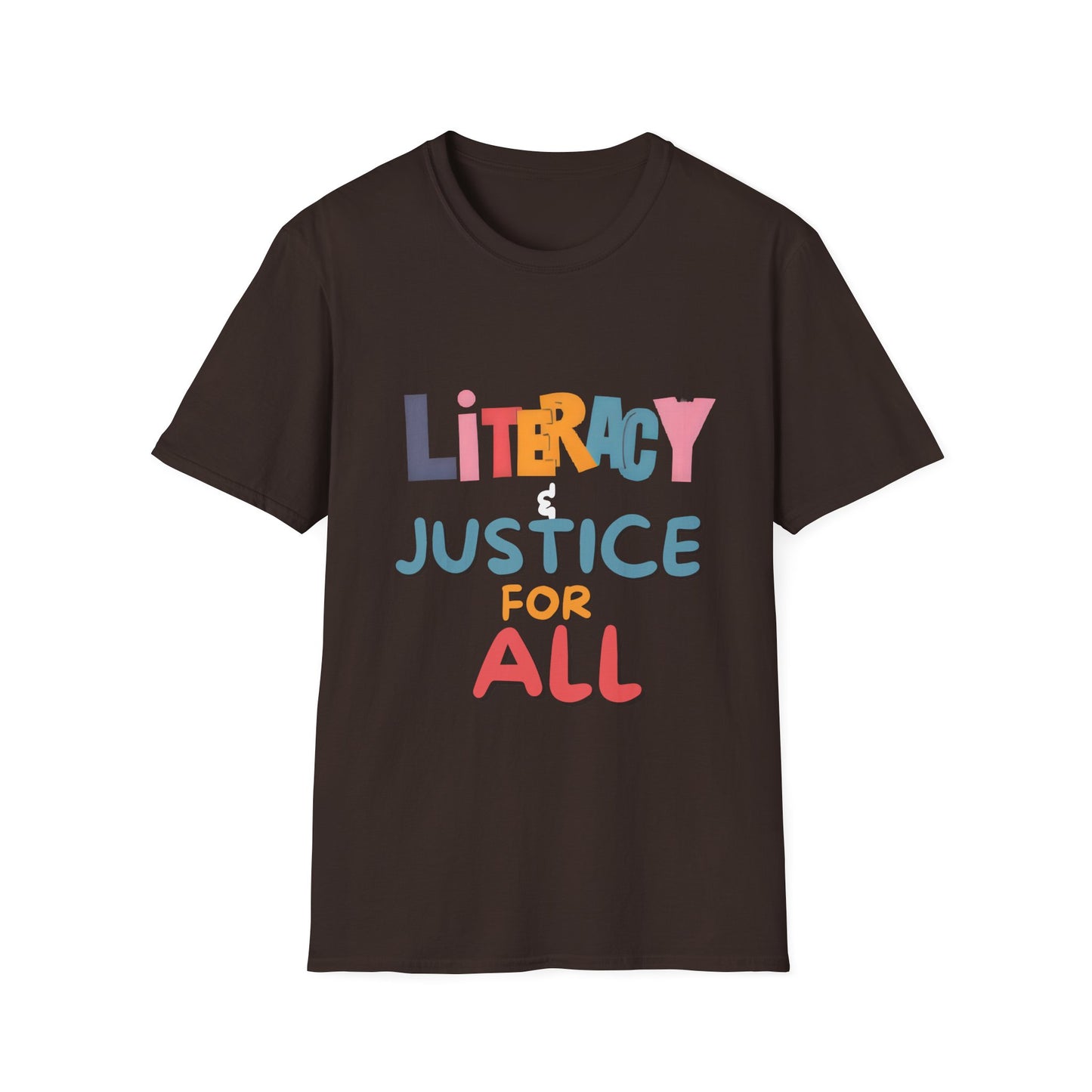 Literacy & Justice for All T-Shirt, Unisex Tee, Social Justice Shirt, Inclusive Apparel, Educational Awareness Wear, Gift for Activists