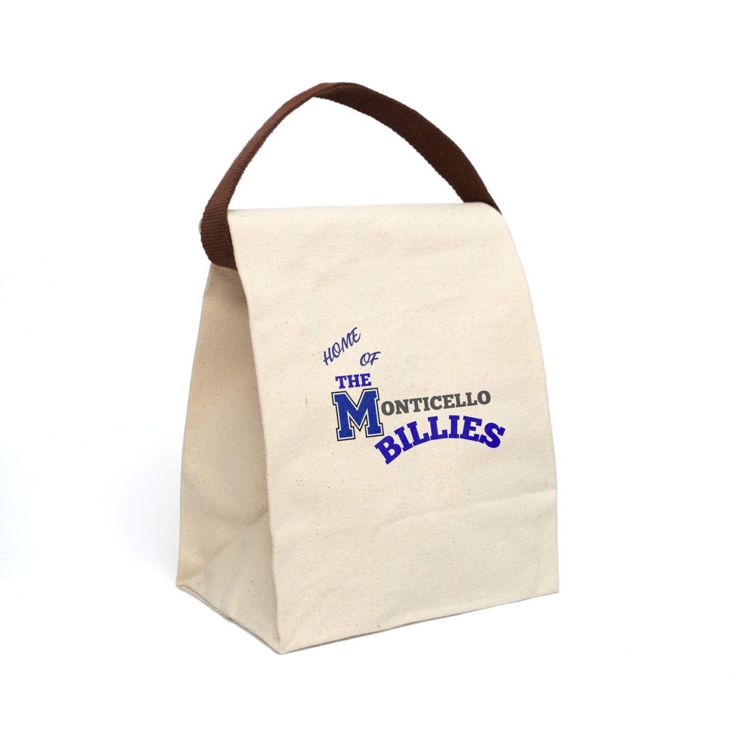 Monticello Billies Canvas Lunch Bag with Strap | Eco-Friendly Tote for School, Work, Picnics, Gifts, Home