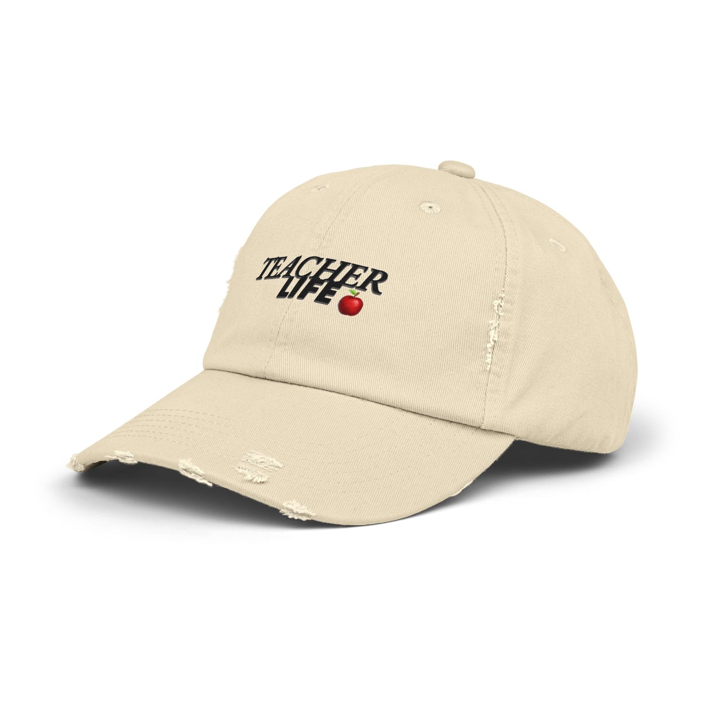 Distressed Cap for Teachers - Casual Everyday Hat, Gift for Educators, Teacher Life, Stylish Headwear for School Events
