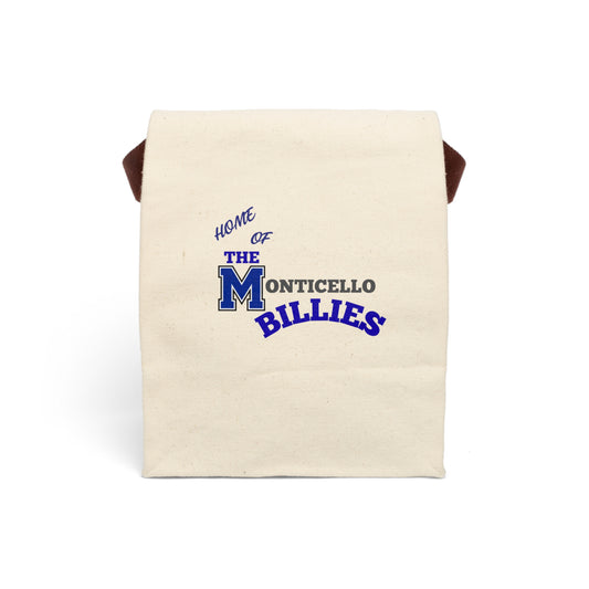 Monticello Billies Canvas Lunch Bag with Strap | Eco-Friendly Tote for School, Work, Picnics, Gifts, Home