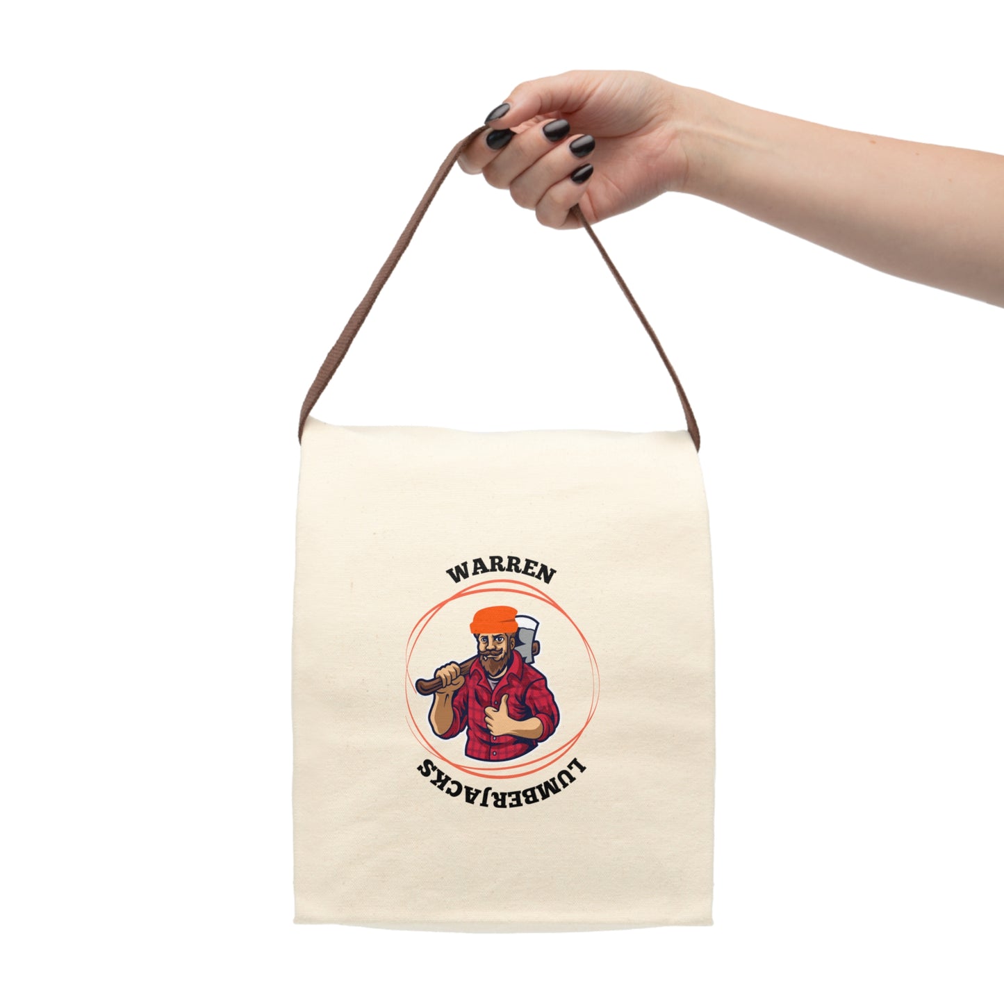 Lumberjack Canvas Lunch Bag with Strap | Vintage Chef Tote, Rustic Picnic Bag, Eco-Friendly Food Carrier, Great for Work and Play