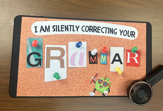 Grammar Correction Desk Mat, Funny Desk Accessory, Office Gift, Teacher Gift, Home Office Decor, Student Supplies, Quirky Desk Mat