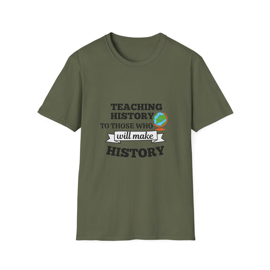 Teaching History Unisex Softstyle T-Shirt, Vintage Inspired Tee, Gift for Educators, History Buffs, Classroom Essential