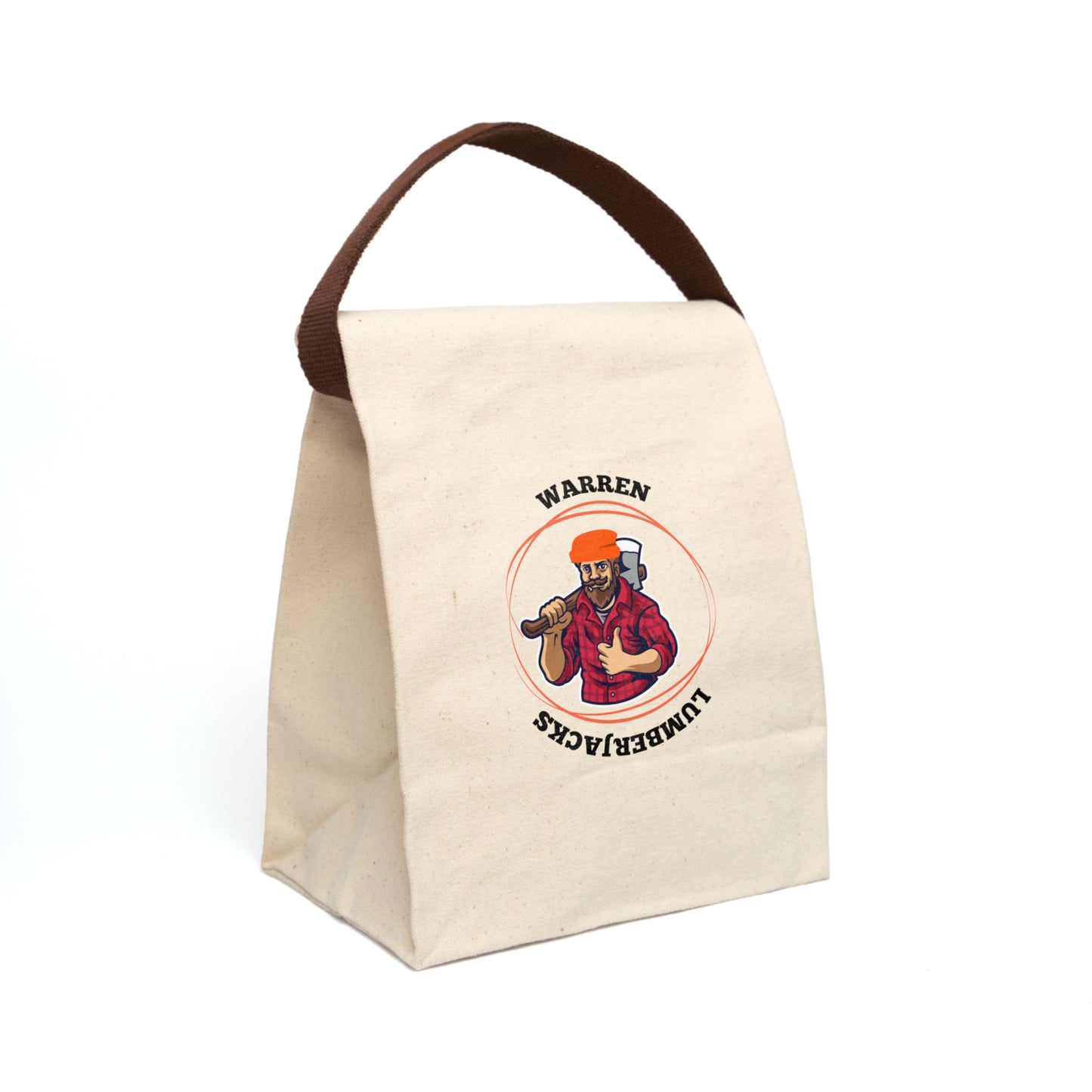 Lumberjack Canvas Lunch Bag with Strap | Vintage Chef Tote, Rustic Picnic Bag, Eco-Friendly Food Carrier, Great for Work and Play