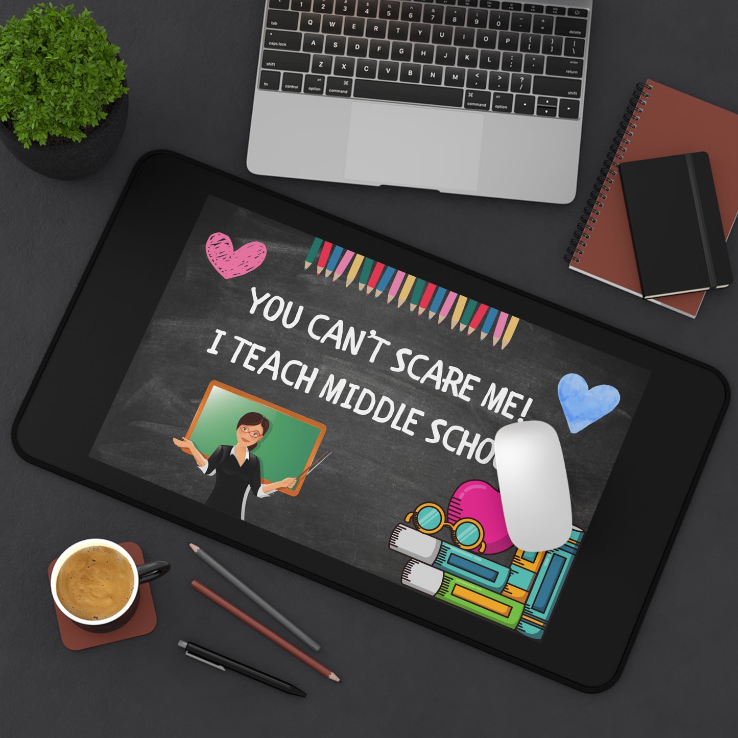 Middle School Teacher Desk Mat, Classroom Decor, Inspirational Gift for Educators, Personalized Office Accessories, Back to School [...]