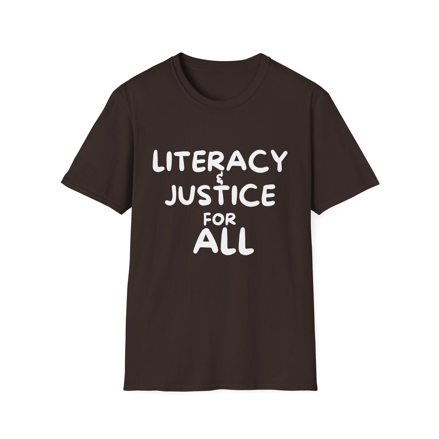 Literacy Justice Softstyle T-Shirt, Educational Advocacy Shirt, Unisex Tee, Social Justice Apparel, Gift for Activists