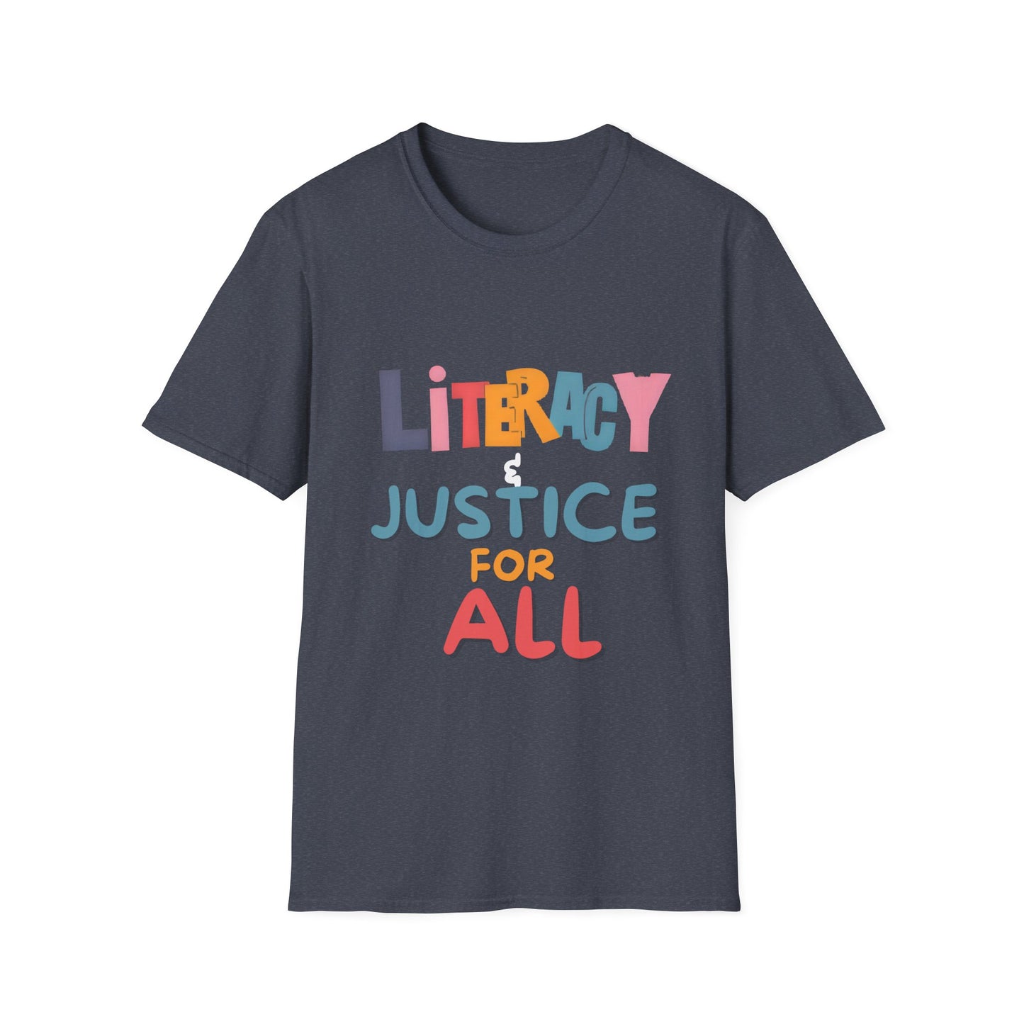 Literacy & Justice for All T-Shirt, Unisex Tee, Social Justice Shirt, Inclusive Apparel, Educational Awareness Wear, Gift for Activists